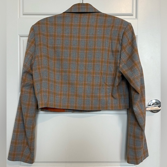 Steve Madden Rupi Plaid Cropped Blazer - Picture 4 of 6
